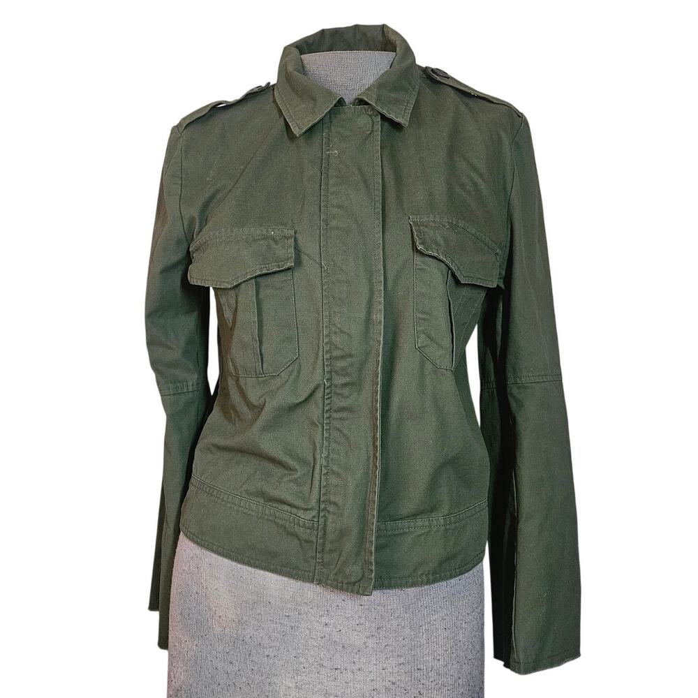 Green Cotton Full Zip Jacket Size Small
